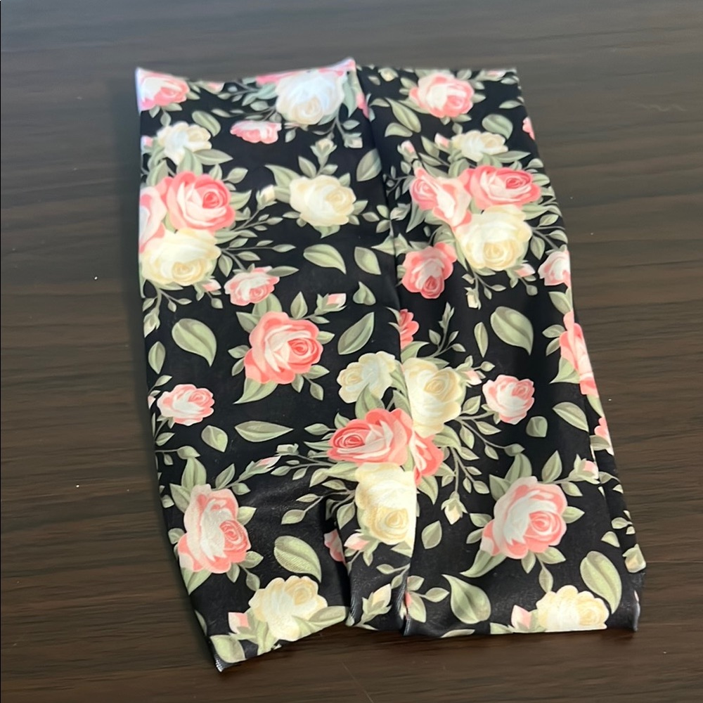 Rose Floral Black and Pink Headband